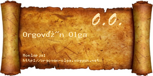 Orgován Olga névjegykártya