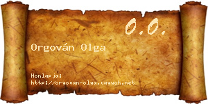 Orgován Olga névjegykártya